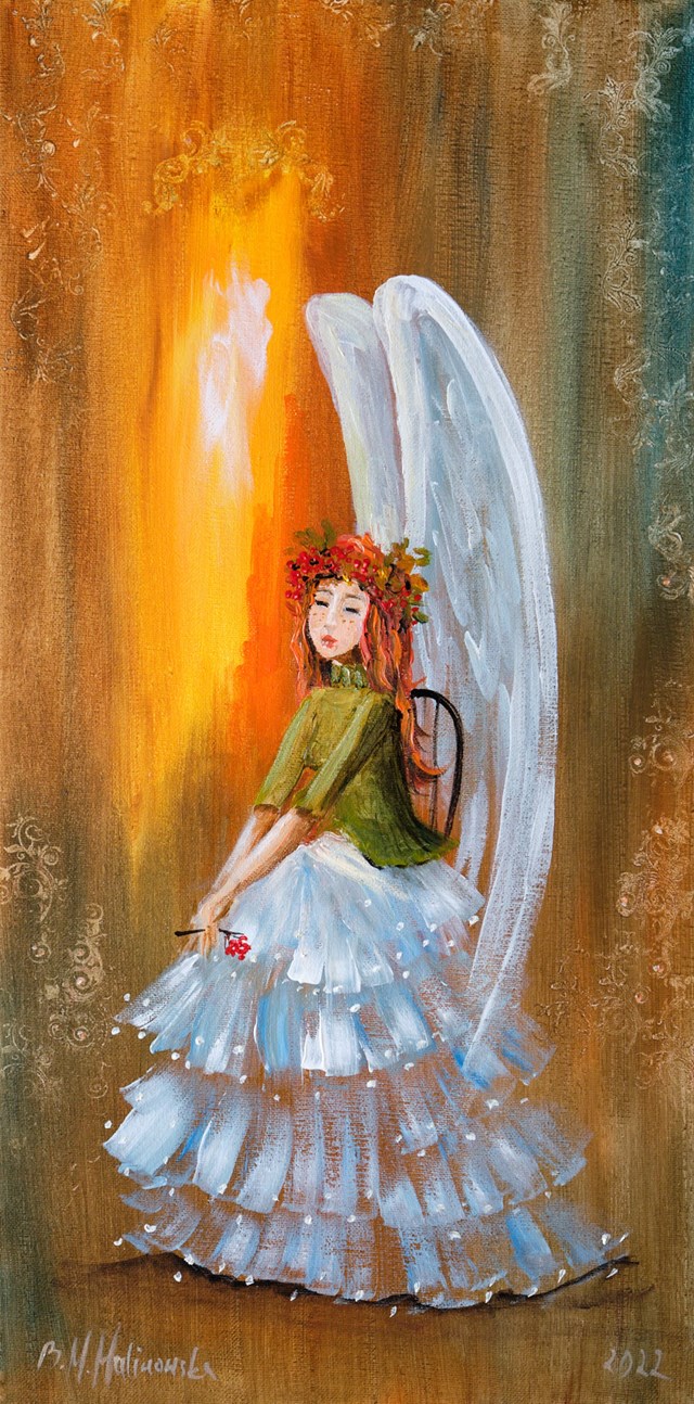 Obraz do salonu artysty Barbara M.Malinowska pod tytułem "Anioł jesienny"