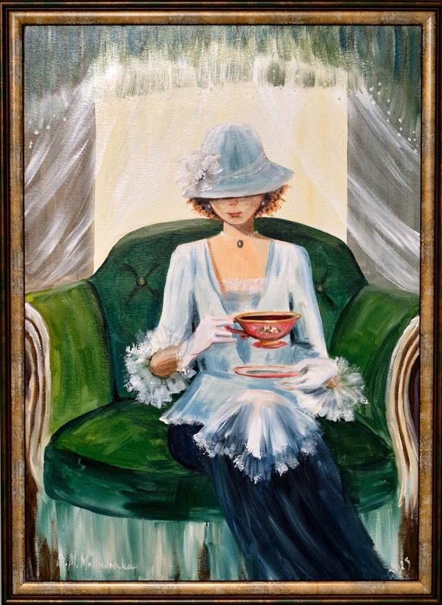 Living room painting by Barbara M.Malinowska titled Herbatka