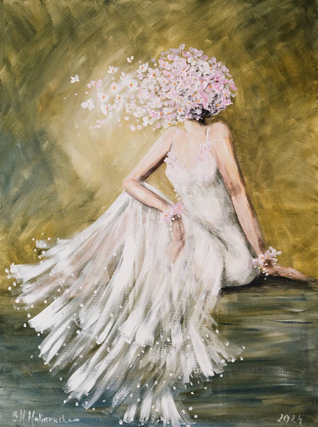 Obraz do salonu artysty Barbara M.Malinowska pod tytułem Kwiaty we włosach