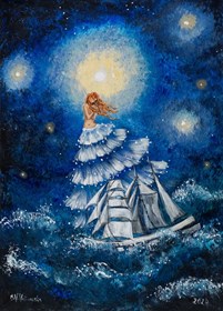 Obraz do salonu artysty Barbara M.Malinowska pod tytułem Nocna żegluga