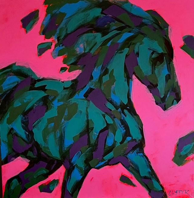 Obraz do salonu artysty Bogusław Lustyk pod tytułem Zielony koń