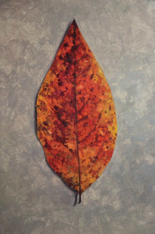 Living room painting by Maria Danielak titled Autumn Leaf 3 