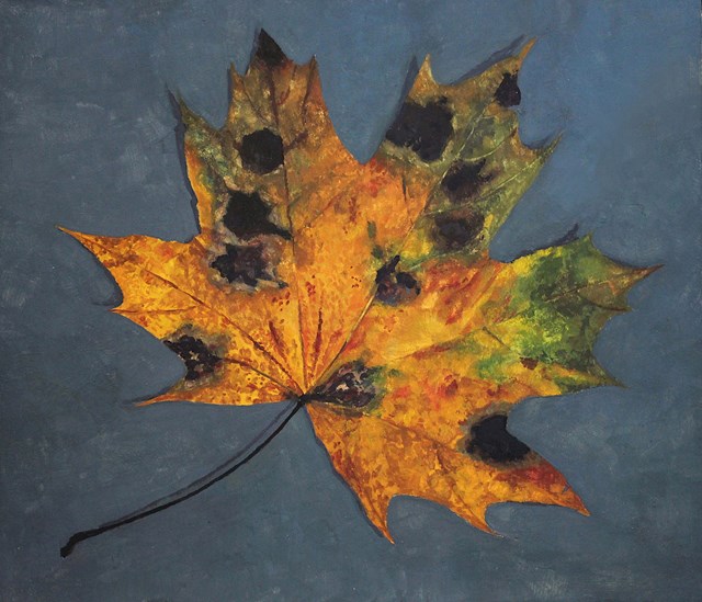 Living room painting by Maria Danielak titled Autumn Leaf 5