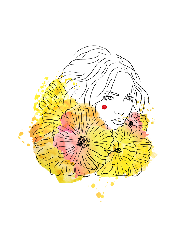 Grafika do salonu artysty Joanna Henclik pod tytułem Cała w kwiatach