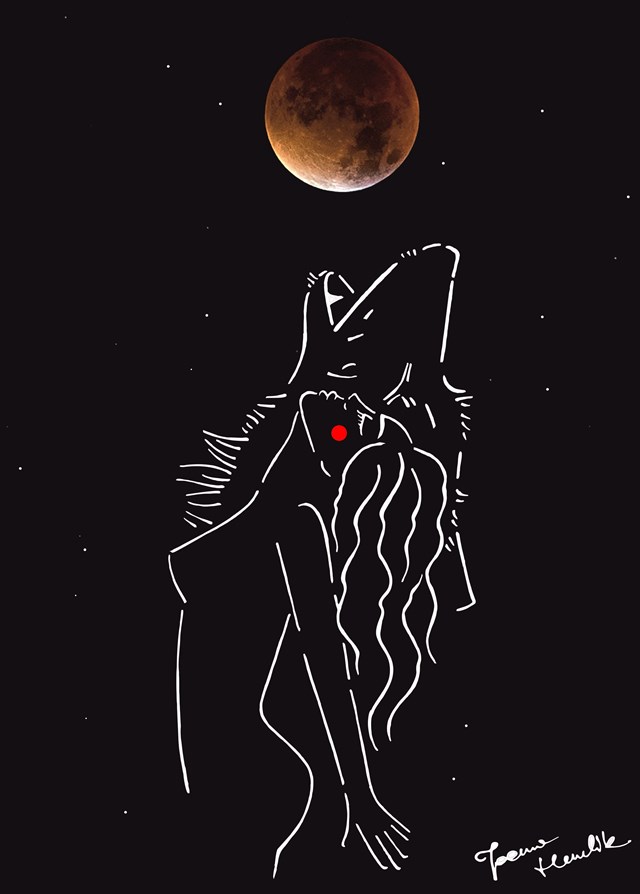 Grafika do salonu artysty Joanna Henclik pod tytułem Biegnąca z wilkami