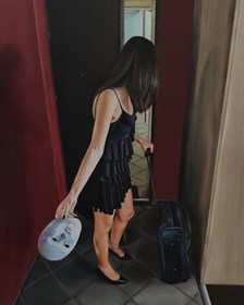 Living room painting by Agata Potakiewicz titled Exit