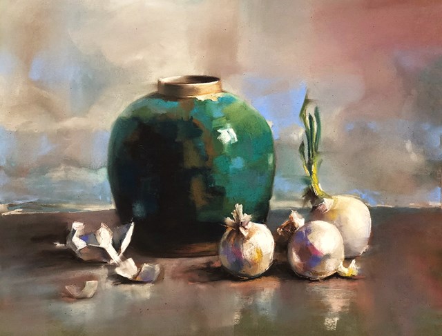 Living room painting by Krystyna Khvostyk titled Onion