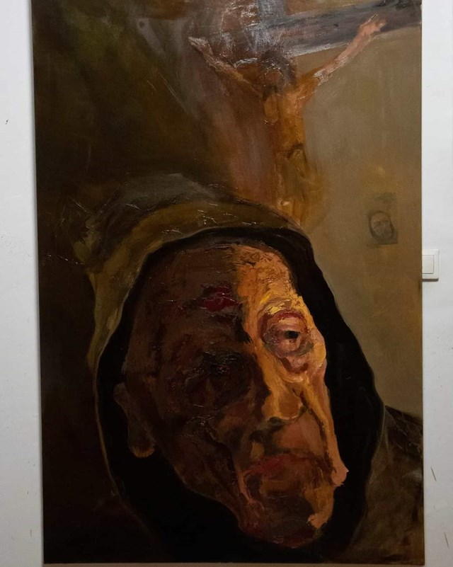 Obraz do salonu artysty Jakub Wasilewski pod tytułem mnich
