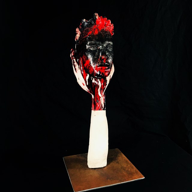 Living room sculpture by Mariusz Potyszka titled  #16 Bloody Times