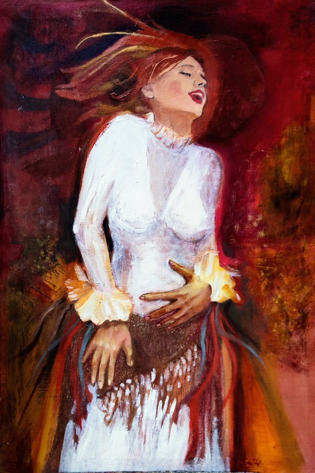 Obraz do salonu artysty Aldona Zając pod tytułem Biała sukienka