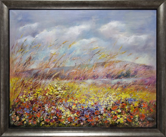 Living room painting by Anna Sandecka-Ląkocy titled Summer Meadow