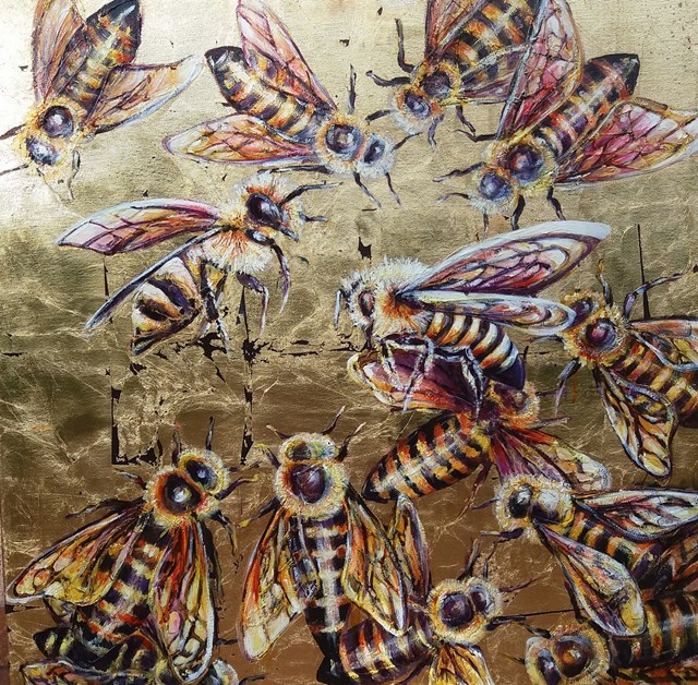 Obraz do salonu artysty Marzena Laura Mazurek pod tytułem Pszczoły