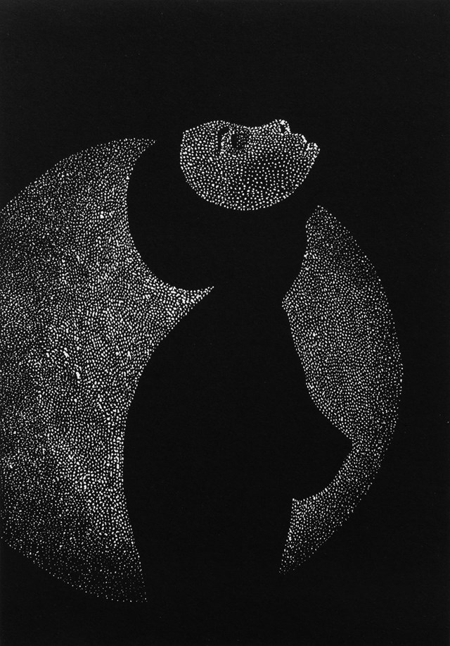 Living room print by Magdalena Szata titled Femininity I | Linocut Print | Limited Edition