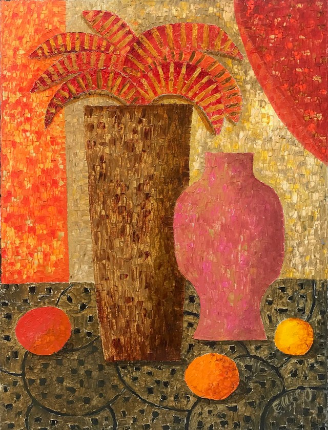 Obraz do salonu artysty Elżbieta Ostrowska-Łysak pod tytułem Martwa natura z pomarańczami