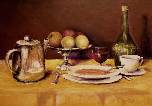 Living room painting by Zbigniew Matysek titled Still life with fruits