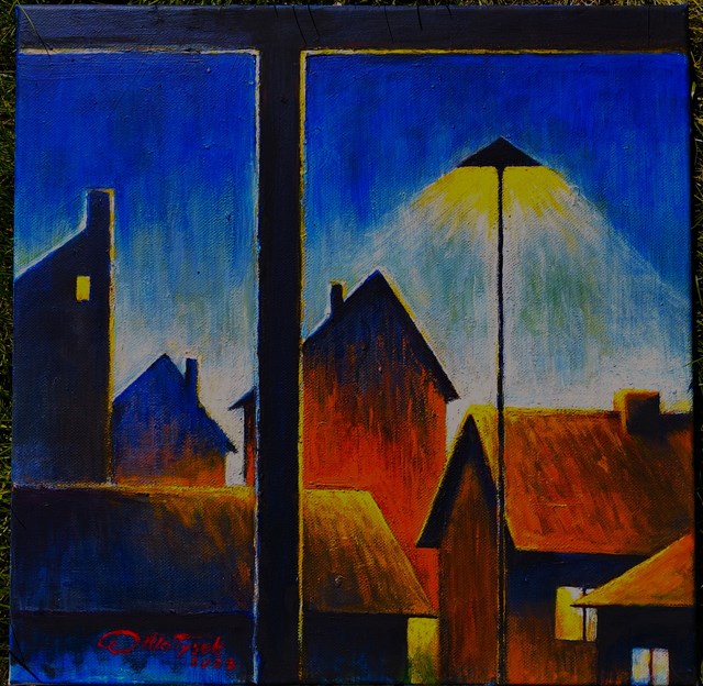 Living room painting by Zbigniew Matysek titled Nocturne