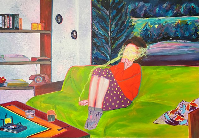 Living room painting by Martyna Domozych titled Head in the clouds