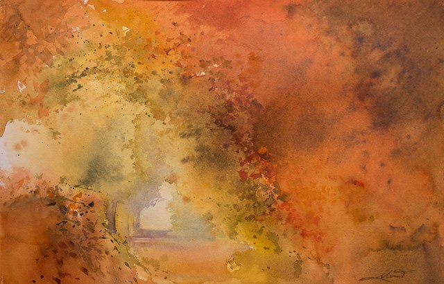 Living room painting by Beata Musiał-Tomaszewska titled rusty autumn 