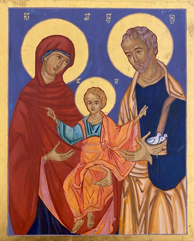 Living room painting by Artysta Nierozpoznany titled Holy Family Icon