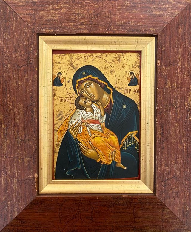 Living room painting by Artysta Nierozpoznany titled Icon - Mother of God with the Child