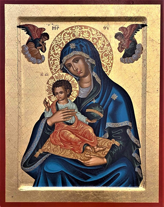 Living room painting by Artysta Nierozpoznany titled Mother of God with Baby