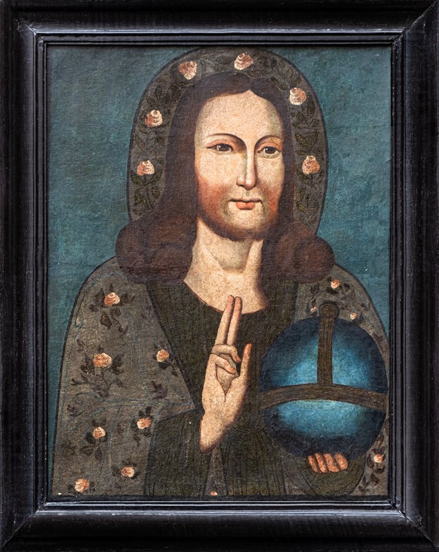 Obraz do salonu artysty Artysta Nierozpoznany pod tytułem Salvator Mundi, pocz. XX w.