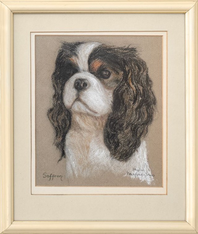 Living room painting by Artysta Nierozpoznany titled Cavalier King Charles Spaniel