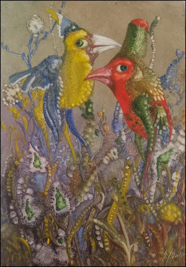 Obraz do salonu artysty Stanisław Jerzy Suder pod tytułem Ptaki cudaki 1