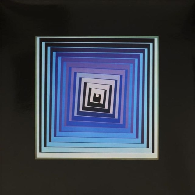Living room print by Victor Vasarely titled vonal-lila
