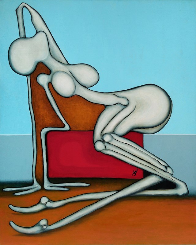 Living room painting by Wojciech Mazek titled WHITE LADY'S COAST