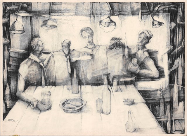 Grafika do salonu artysty Barbara Bakalarska pod tytułem Towarzystwo wzajemnej adoracji