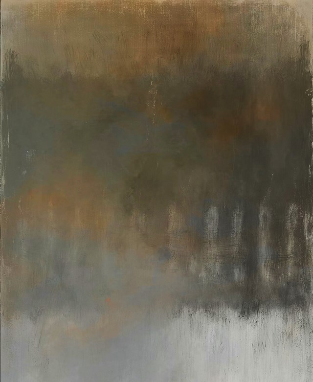 Living room painting by Jared Jensen titled FOREST
