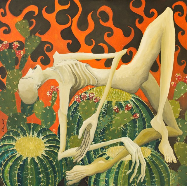 Living room painting by Aleksandra Woźniak titled Hell