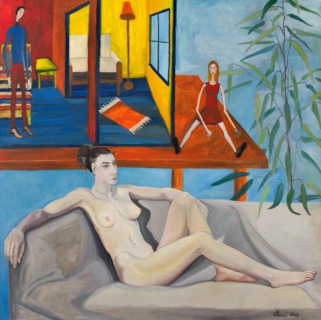 Living room painting by Aleksandra Woźniak titled Dollhouse