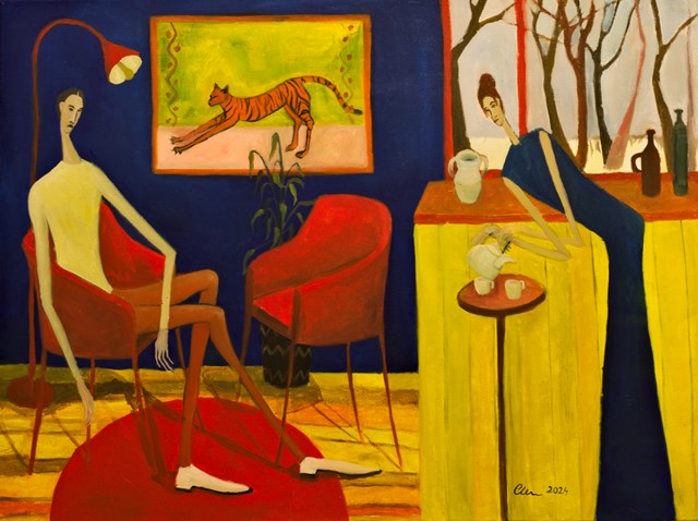 Living room painting by Aleksandra Woźniak titled Untitled 