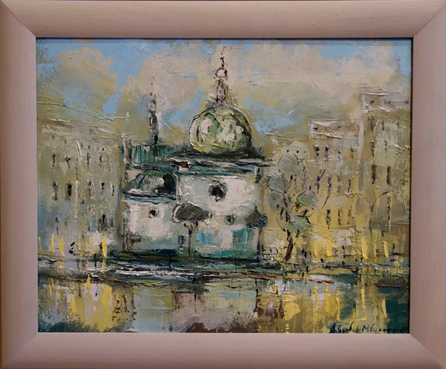Living room painting by Anna Spałek Młynarczyk titled Rainy Cracow