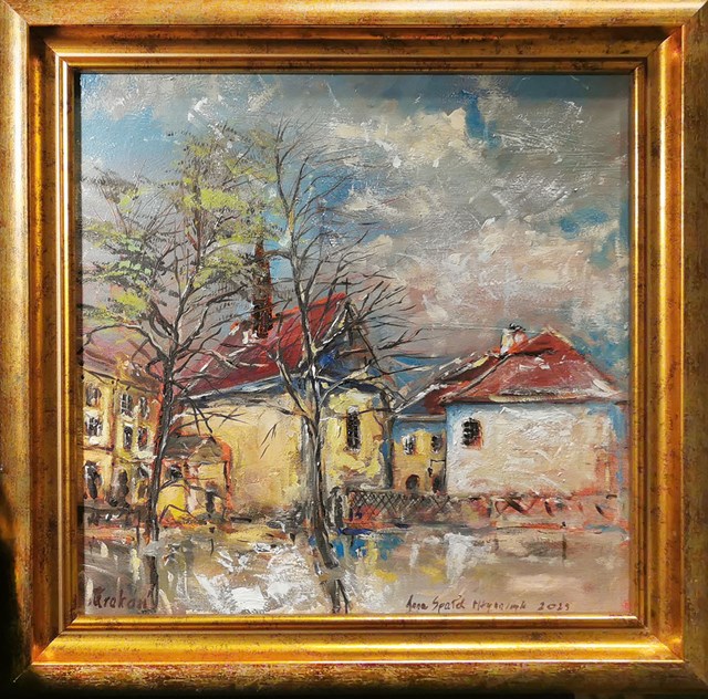 Living room painting by Anna Spałek Młynarczyk titled Old Tawn Cracow