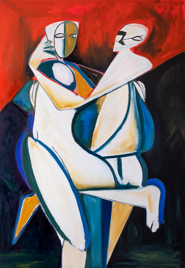 Living room painting by Maciej Cieśla titled The Dance 4