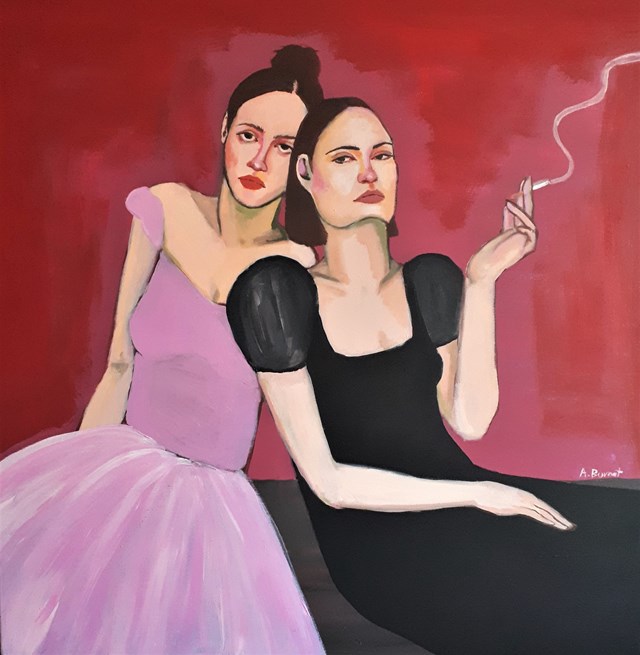 Living room painting by Agata Burnat titled Rest party