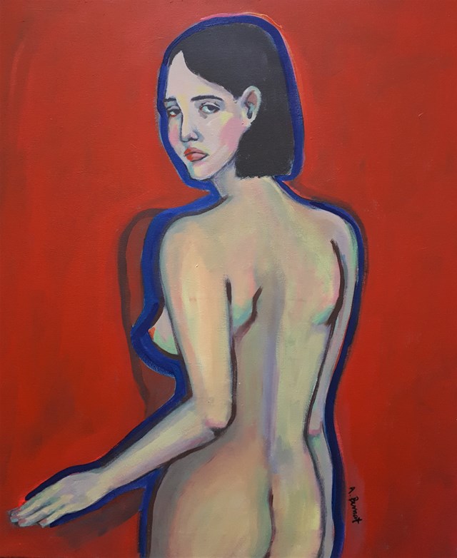 Living room painting by Agata Burnat titled Naked no.1