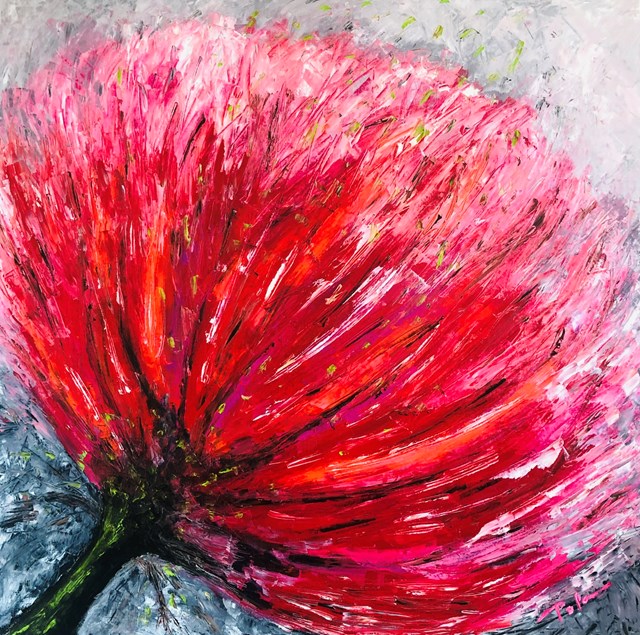 Obraz do salonu artysty Paulina Anna Leszczyńska pod tytułem „Różowy kwiat”