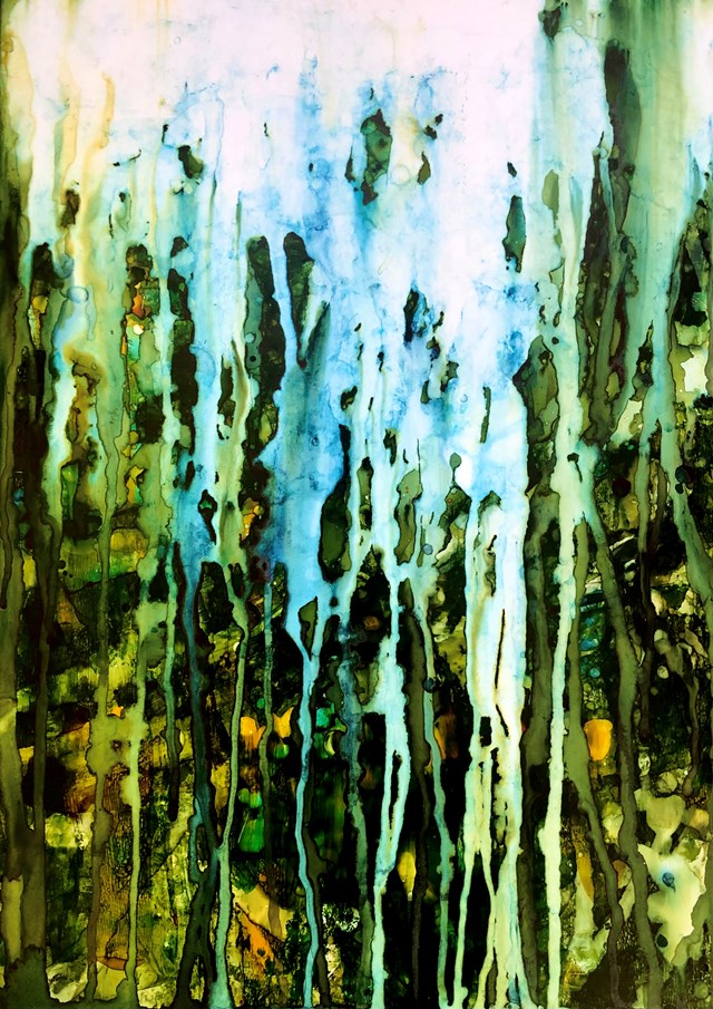 Obraz do salonu artysty Joanna Wietrzycka pod tytułem In the depths of greenery
