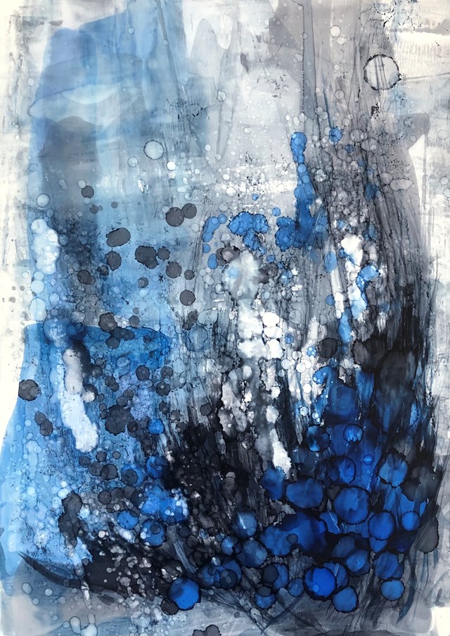 Living room painting by Joanna Wietrzycka titled Feeling blue 2/3
