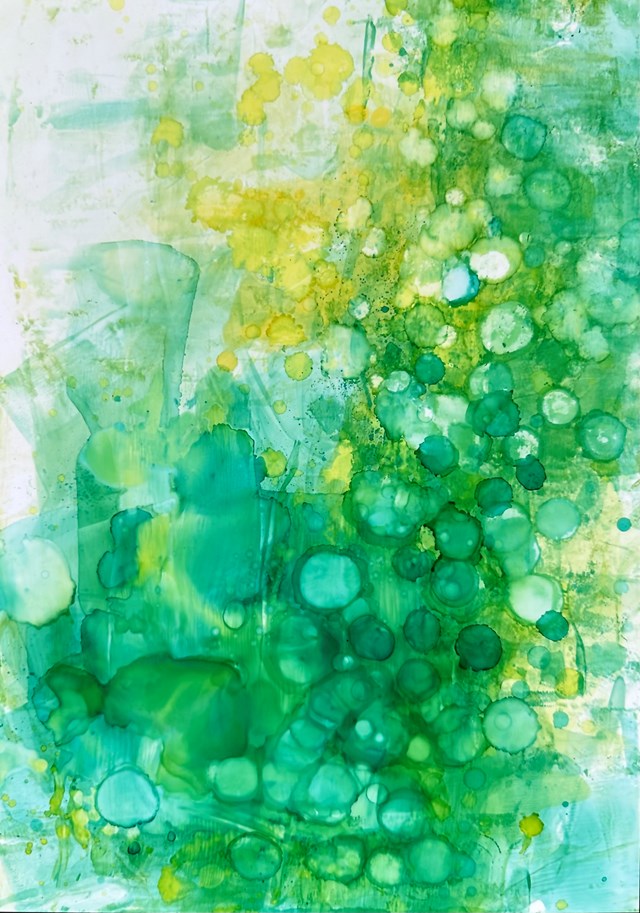 Living room painting by Joanna Wietrzycka titled Immerse yourself in the green 1