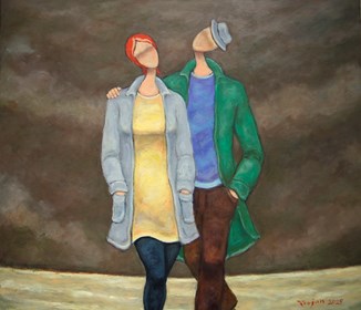 Living room painting by Henryk Trojan titled Beyond the Storm