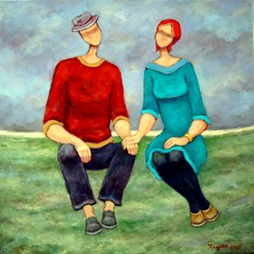 Living room painting by Henryk Trojan titled A New Beginning