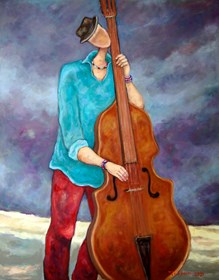 Living room painting by Henryk Trojan titled Lucky