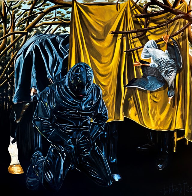 Obraz do salonu artysty Szymon Kurpiewski pod tytułem Proch strzelniczy potrzebuje wojny