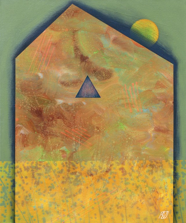 Living room painting by Serge Vasilendiuc titled House of summer moon