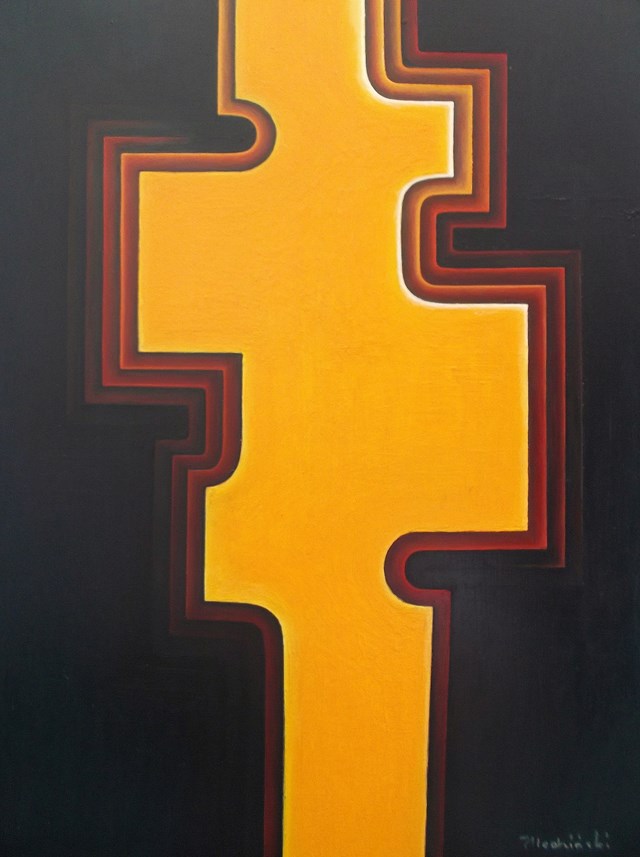 Living room painting by Michał Śledziński titled Bez tytułu